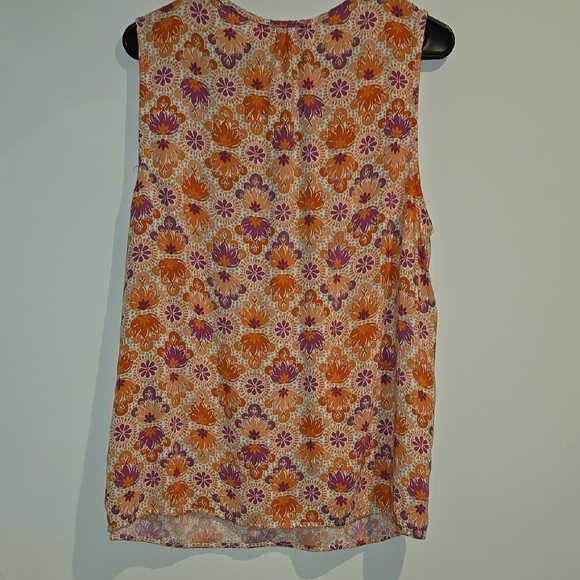 Croft & Barrow Orange Relaxed Blouse with Airy Fabric - Picture 3 of 4
